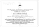 Elhunyt Halmai György